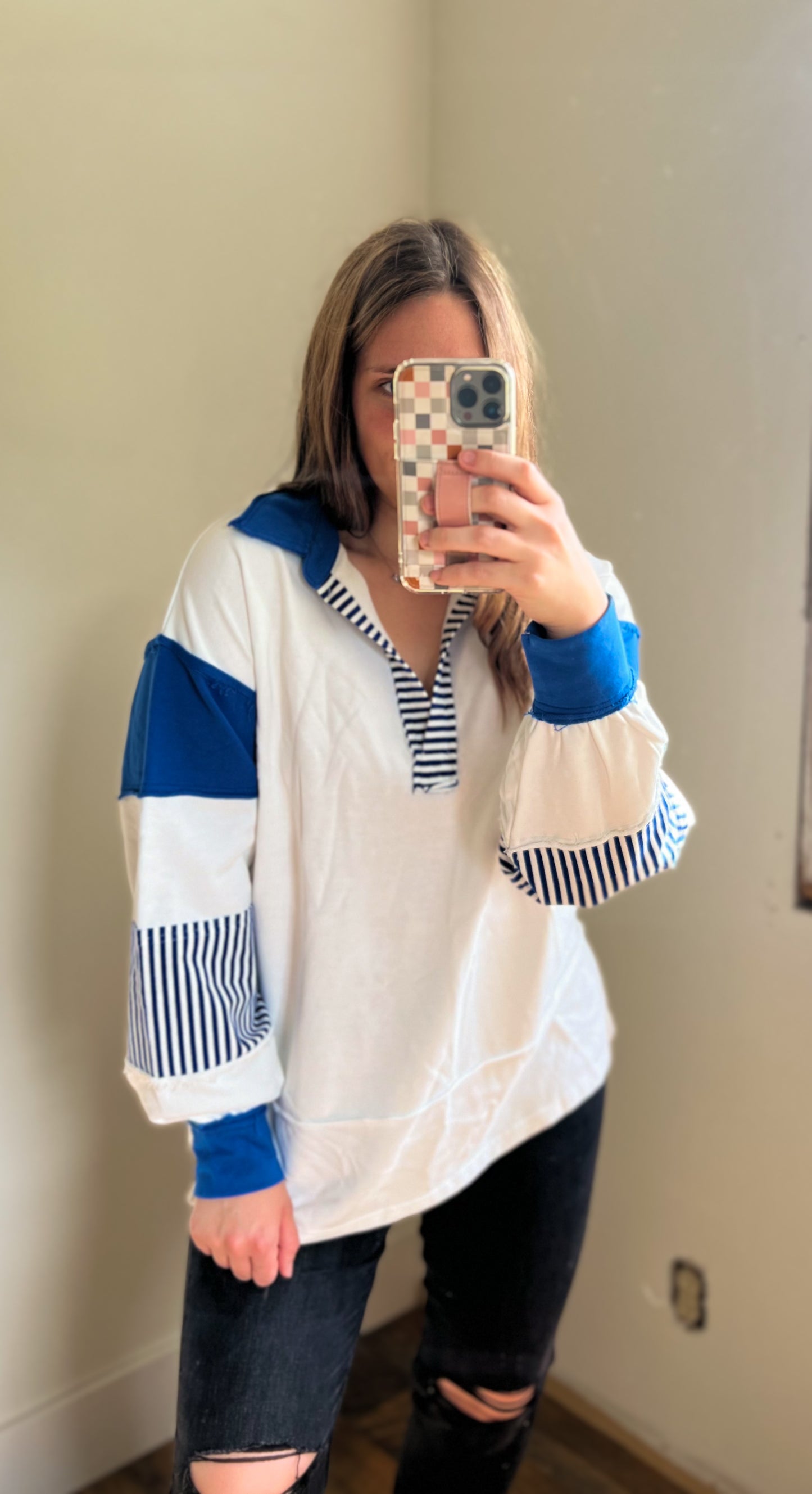 Washed Raw Edge Sweatshirt