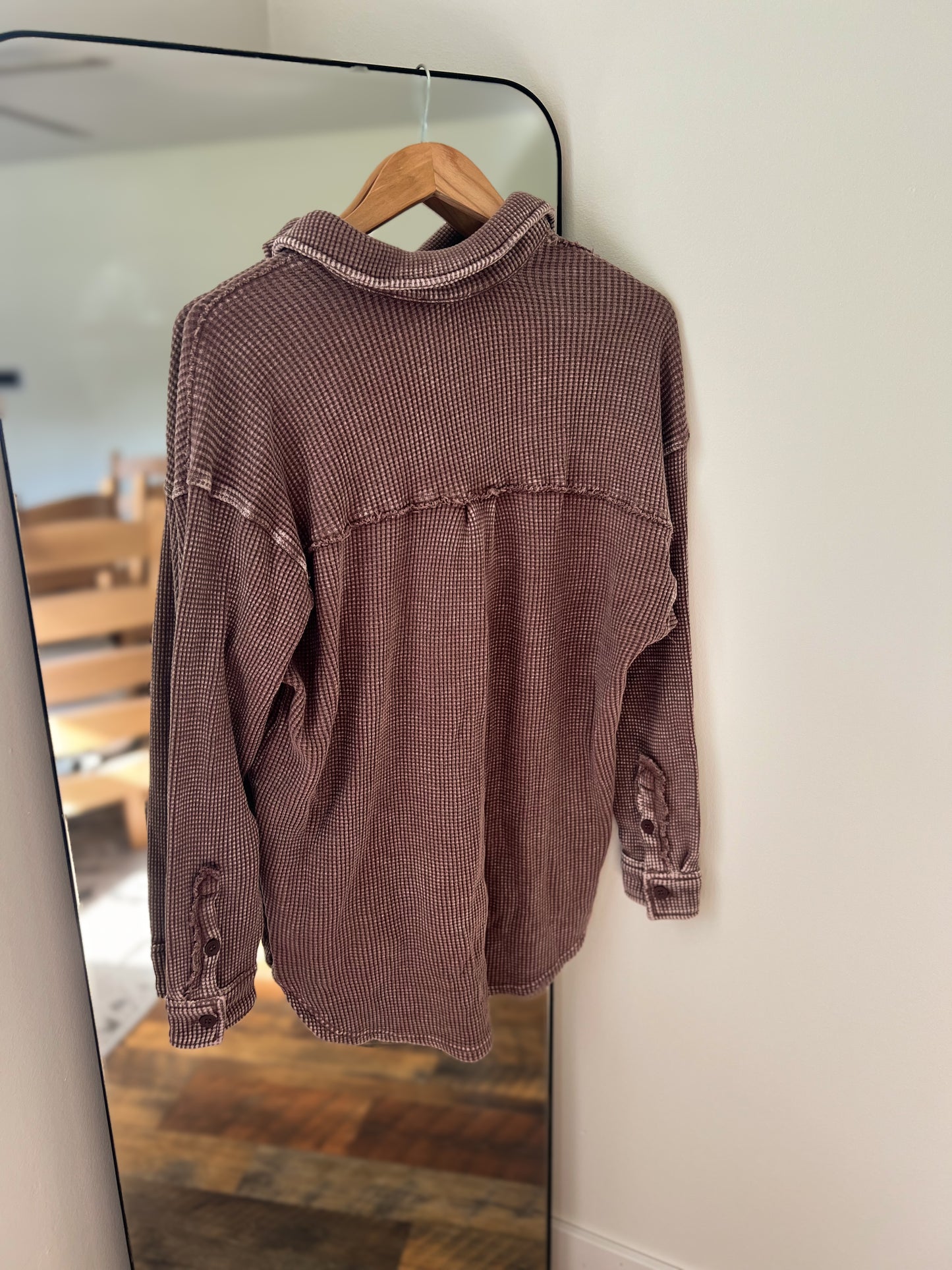 Thermal Knit Shacket - Mocha