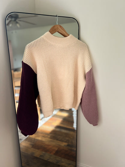 Color Block Drop Shoulder Sweater