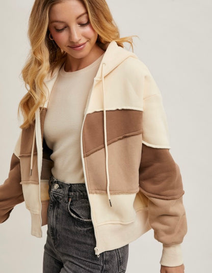 Mocha Patchwork Hoodie